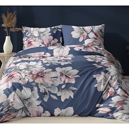 Obrázek pro produkt Mikroplyšové kombinované povlečení Magnolie modrá 140X200 70X90